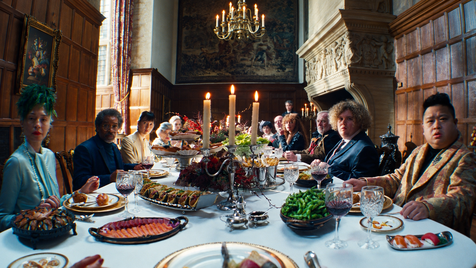 Grubhub ad dinner scene from the creative analyzed by AdLens